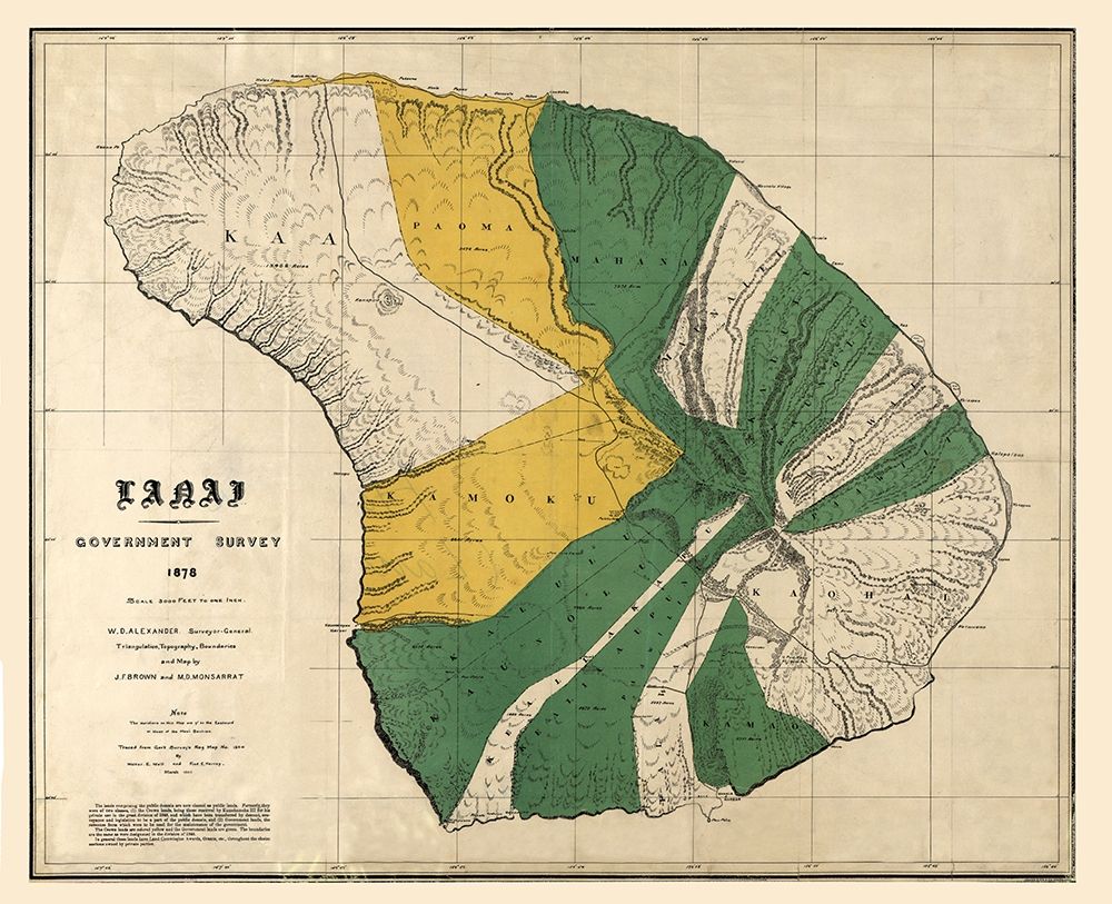 Lanai County Hawaii - Brown 1878