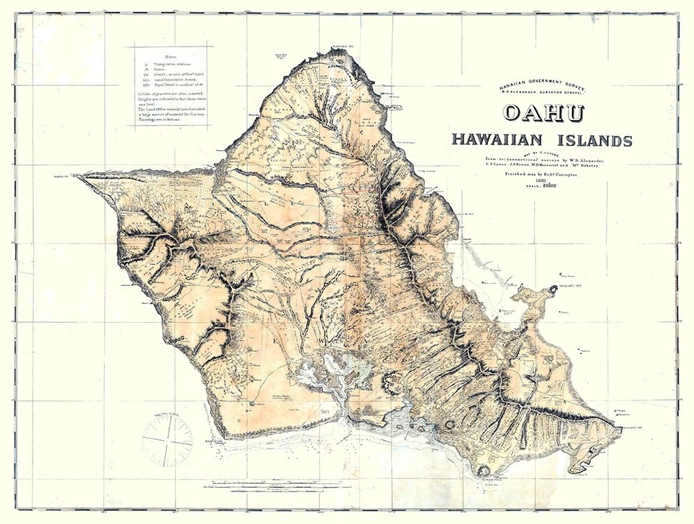 Oahu County Hawaii - Lyons 1881