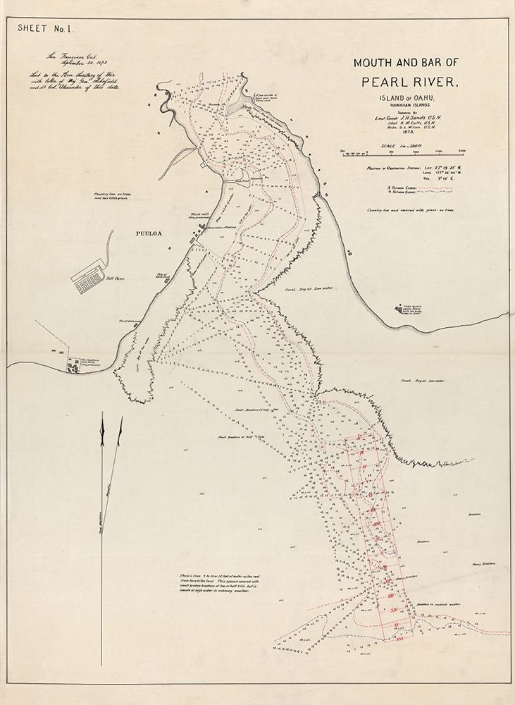 Pearl River Oahu County Hawaii - Sands 1873