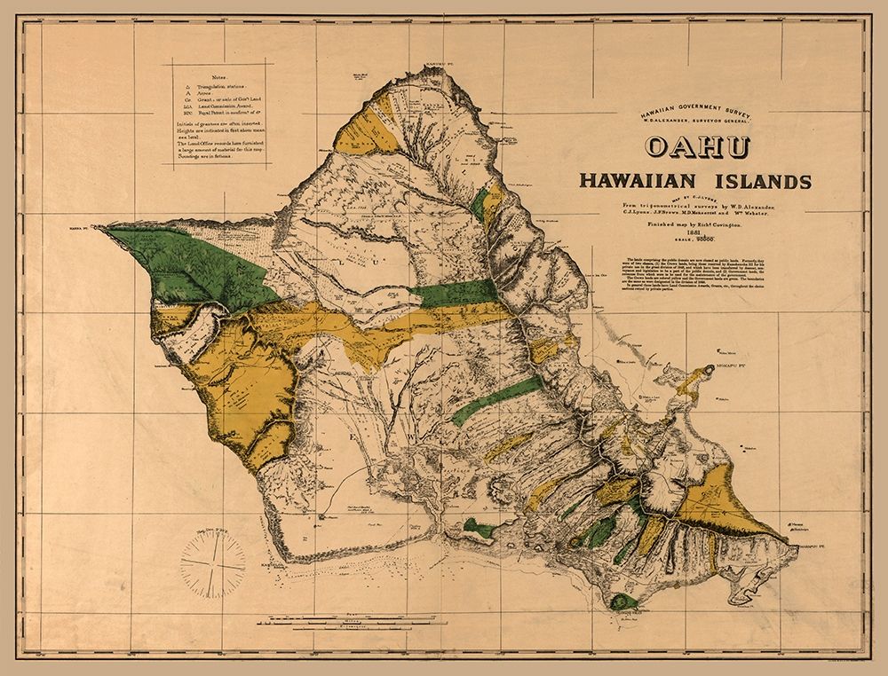 Oahu County Hawaii - Alexander 1881