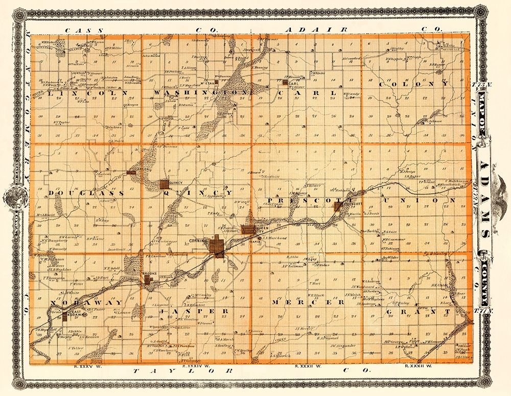 Adams Iowa Landowner - Andreas 1874