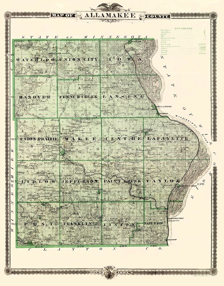 Allamakee Iowa Landowner - Andreas 1874