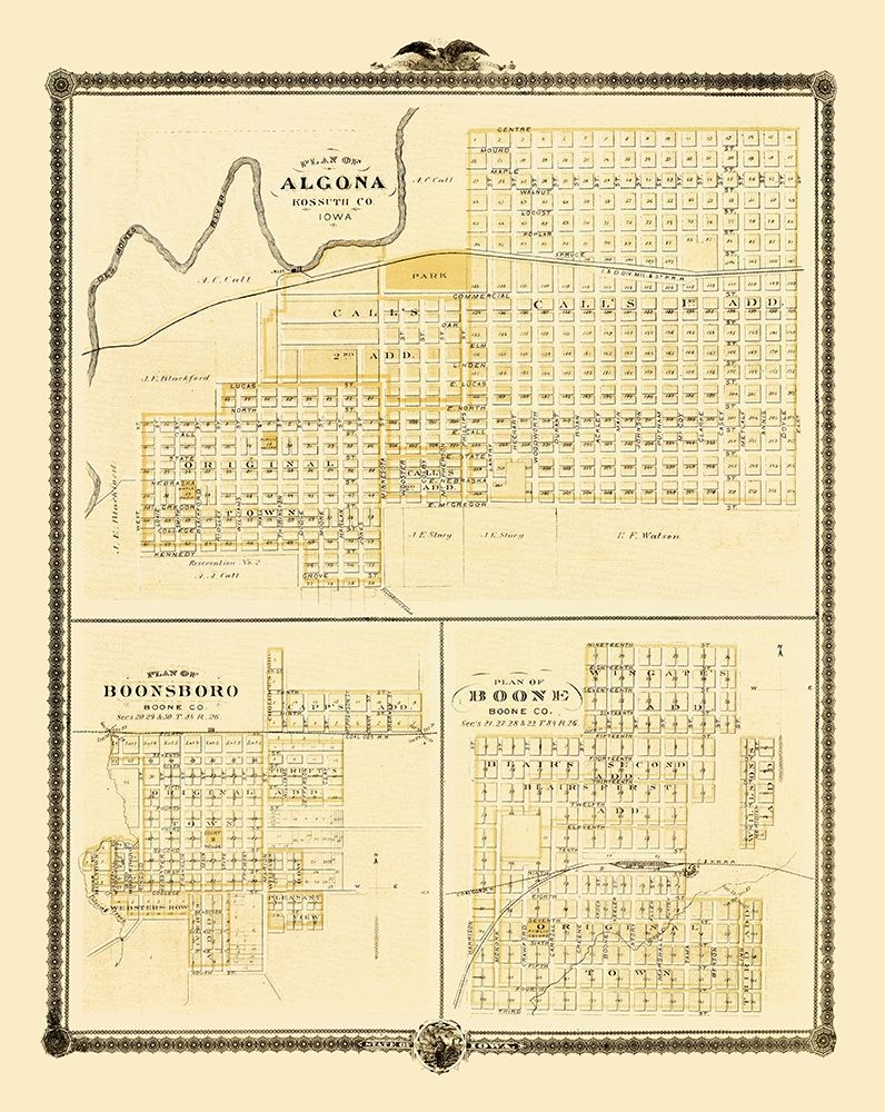Algona, Boone, Boonsboro Iowa - Andreas 1874
