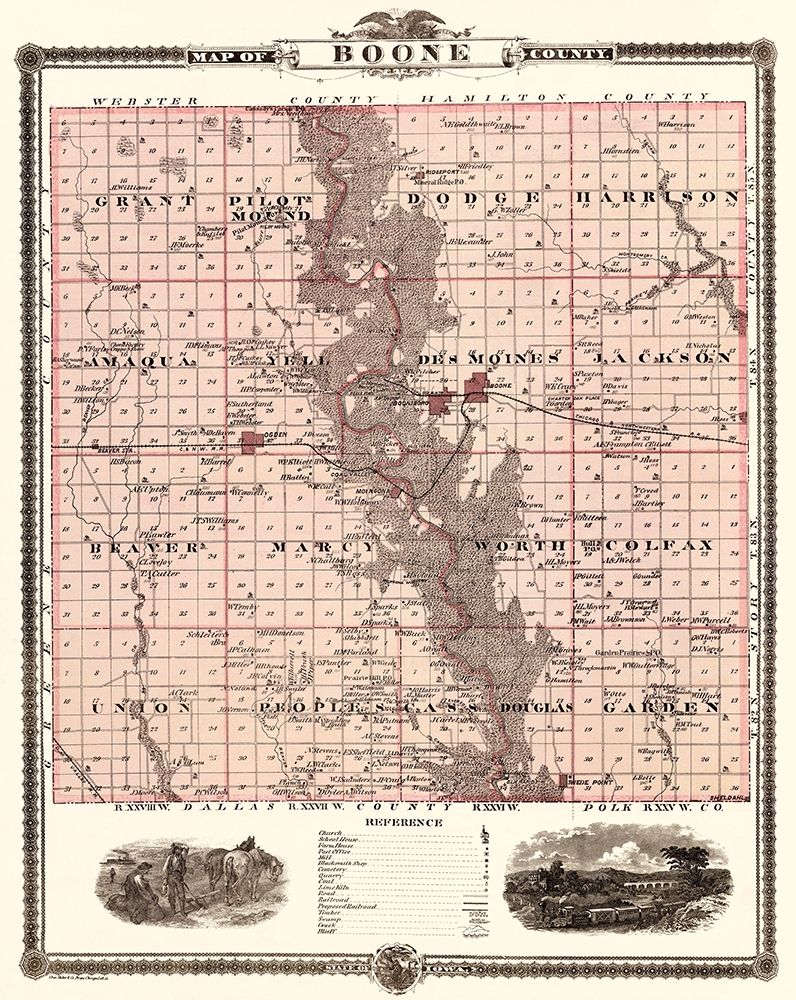 Boone Iowa Landowner - Andreas 1874