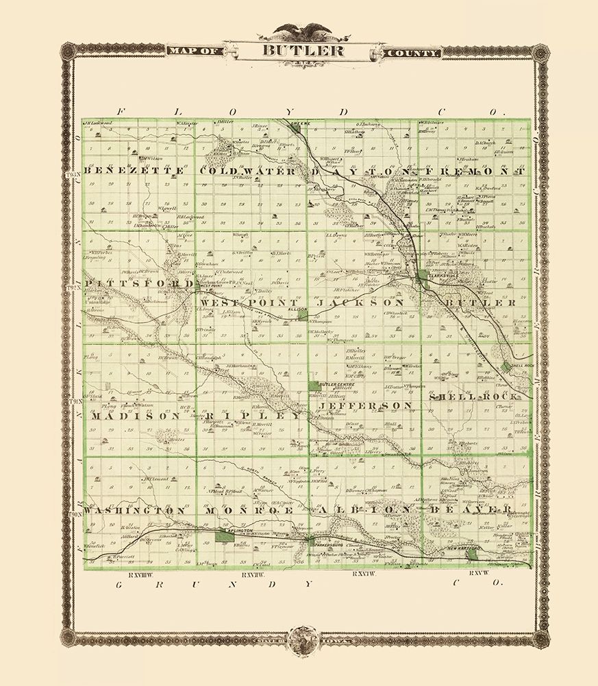 Butler Iowa Landowner - Andreas 1874
