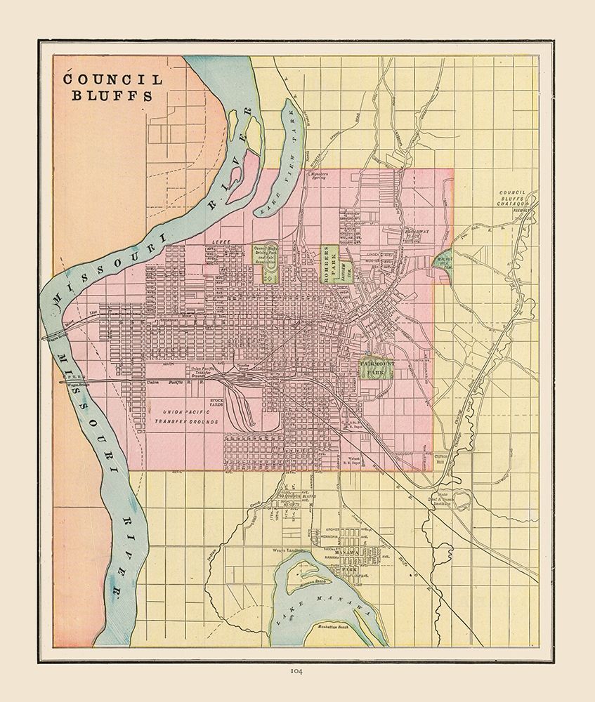 Council Bluffs  Iowa - Cram 1892