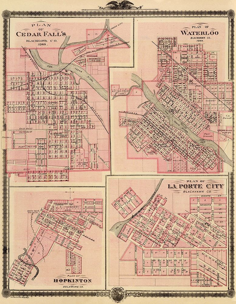 Cedar Falls, Waterloo Iowa - Andreas 1874