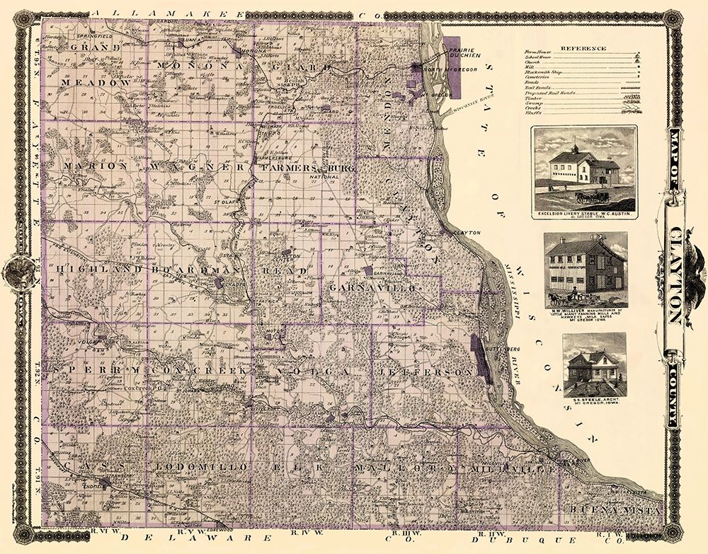 Clayton Iowa Landowner - Andreas 1874