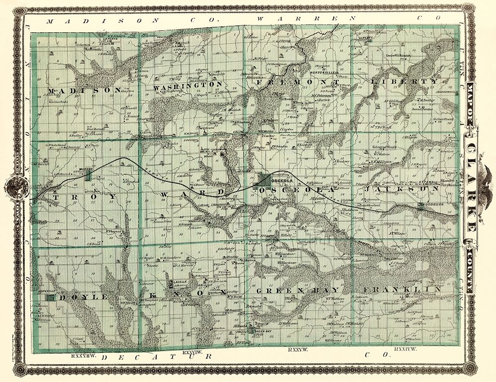 Clarke Iowa Landowner - Andreas 1874