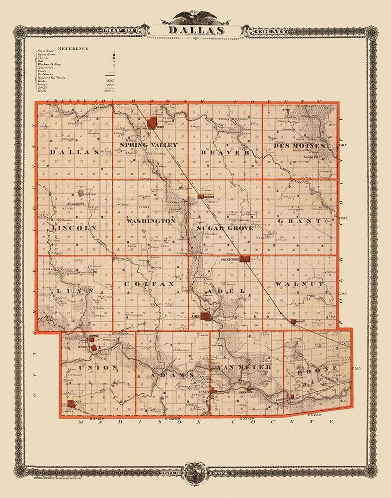 Dallas Iowa Landowner - Mills 1875