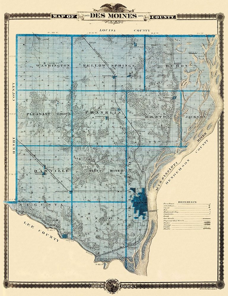 Des Moines Iowa - Shober 1875