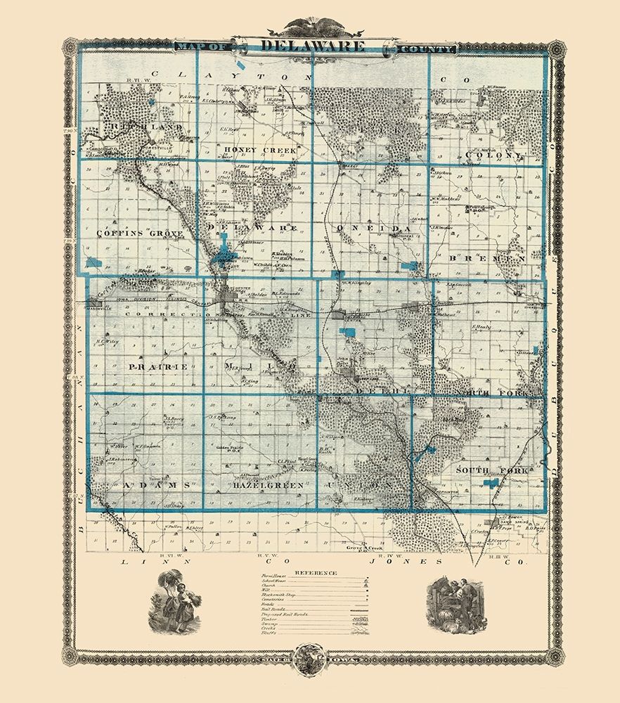 Delaware Iowa Landowner - Andreas 1874