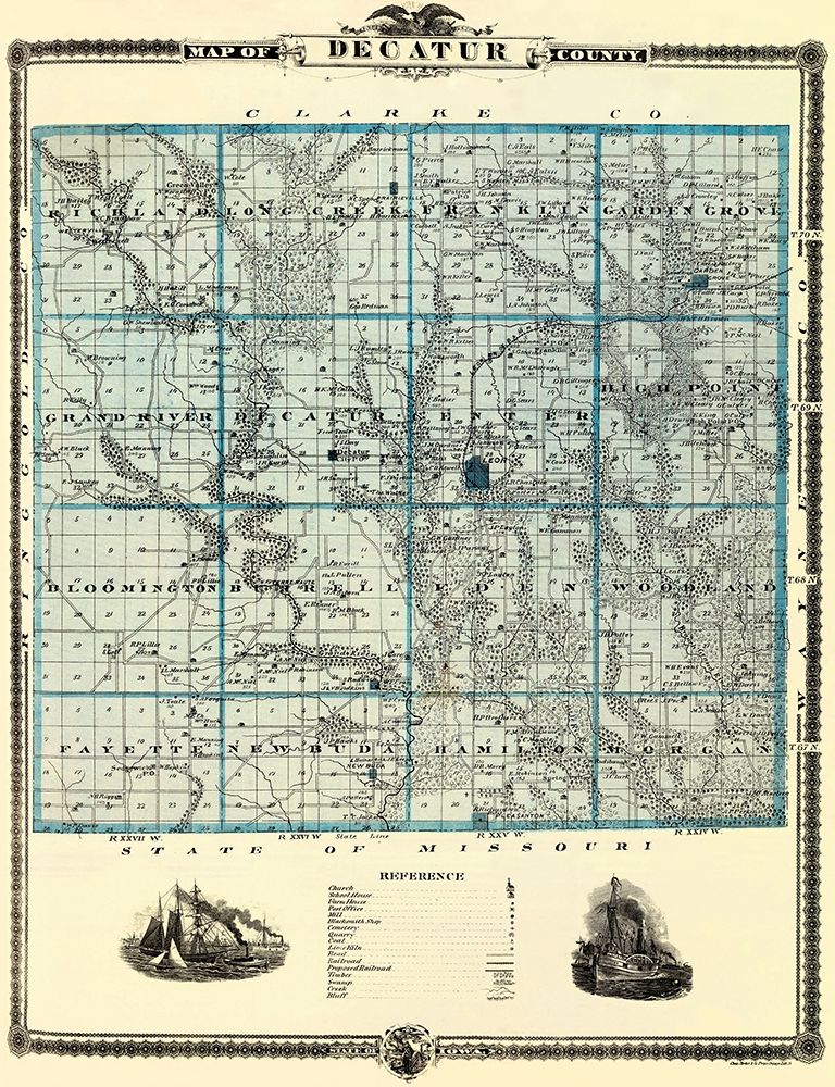 Decatur Iowa Landowner - Andreas 1875