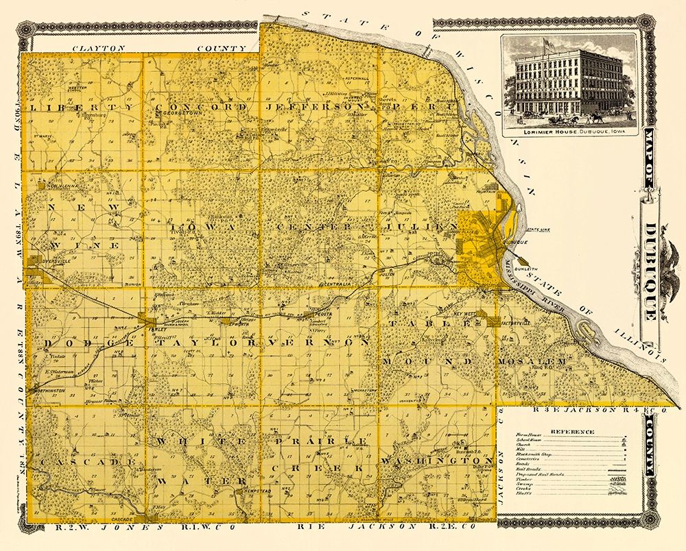 Dubuque Iowa Landowner - Andreas 1874