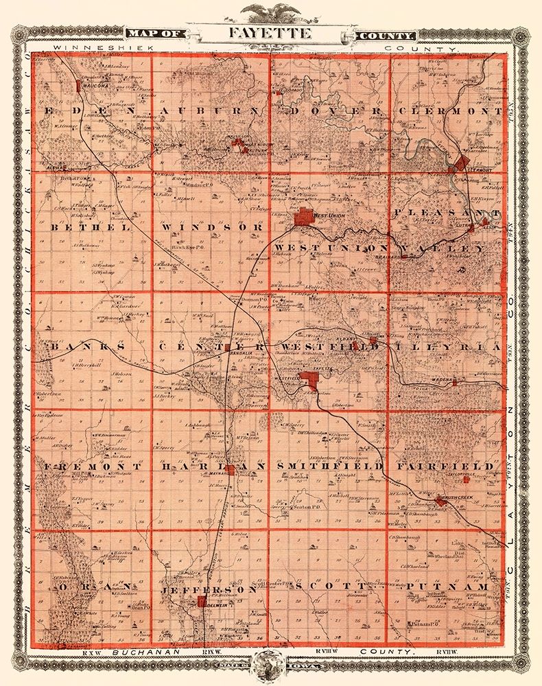 Fayette Iowa Landowner - Andreas 1874