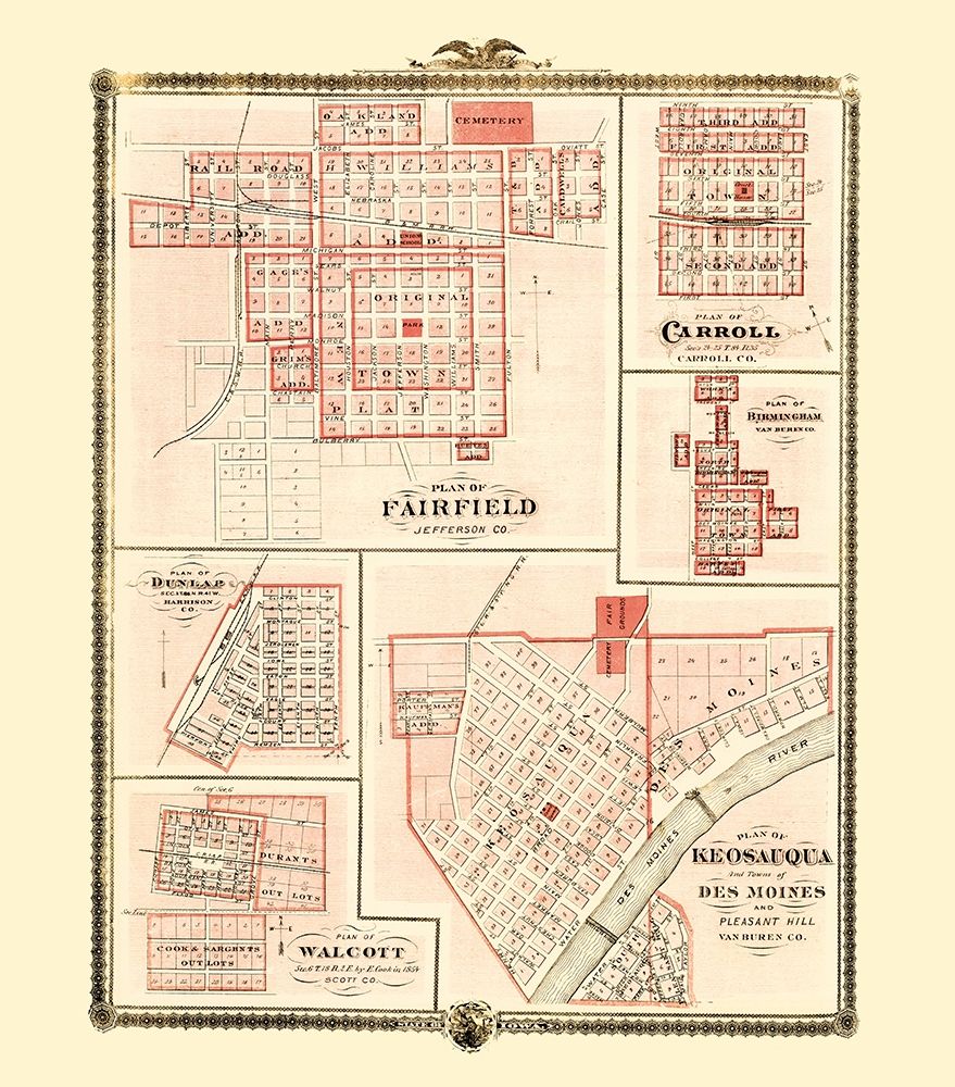 Fairfield, Carroll, Birmingham, Walcott, Keosauqua