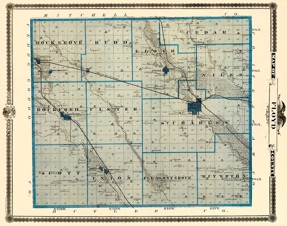 Floyd Iowa Landowner - Andreas 1874