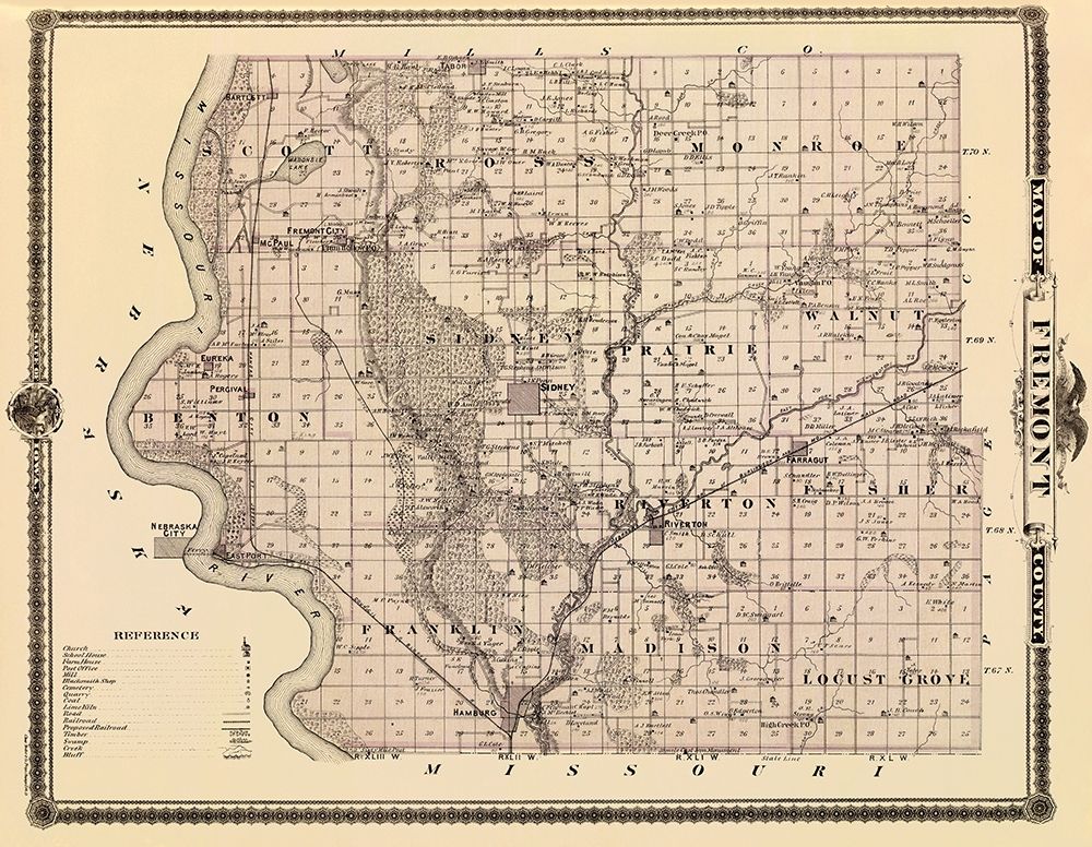 Fremont Iowa Landowner - Andreas 1875