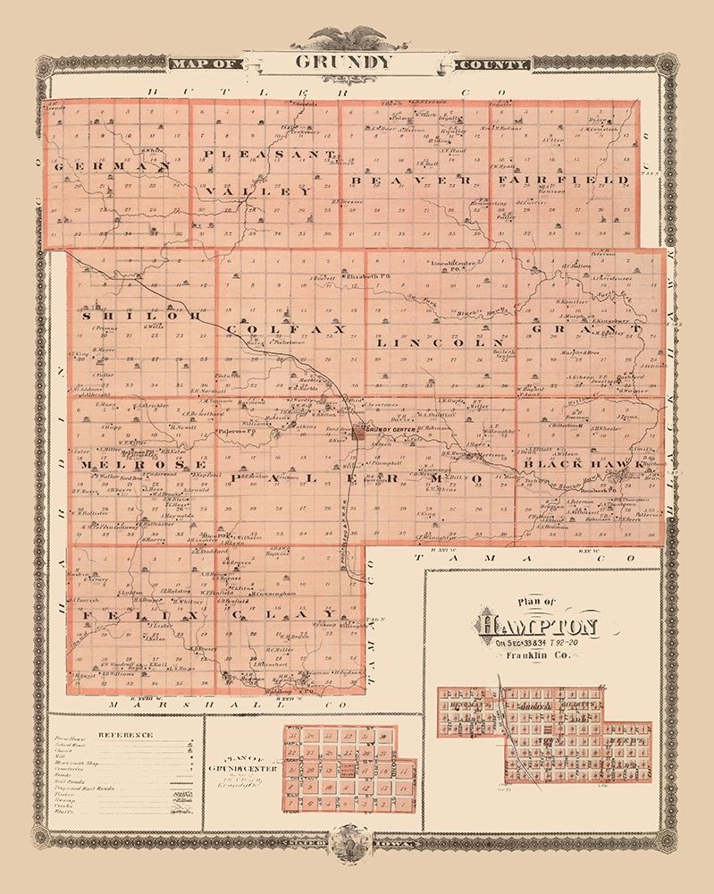 Grundy Iowa Landowner - Andreas 1874
