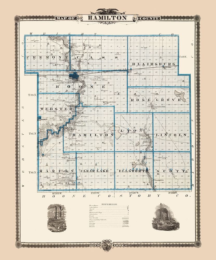 Hamilton Iowa Landowner - Andreas 1874