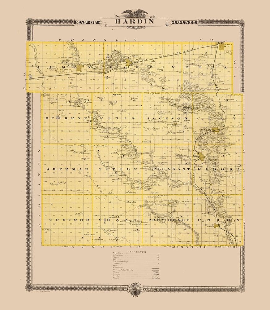Hardin Iowa Landowner - Andreas 1874