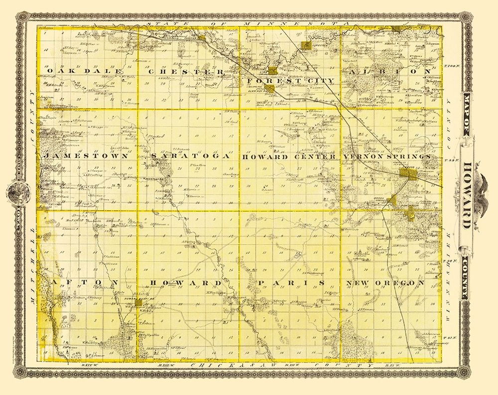 Howard Iowa Landowner - Andreas 1874