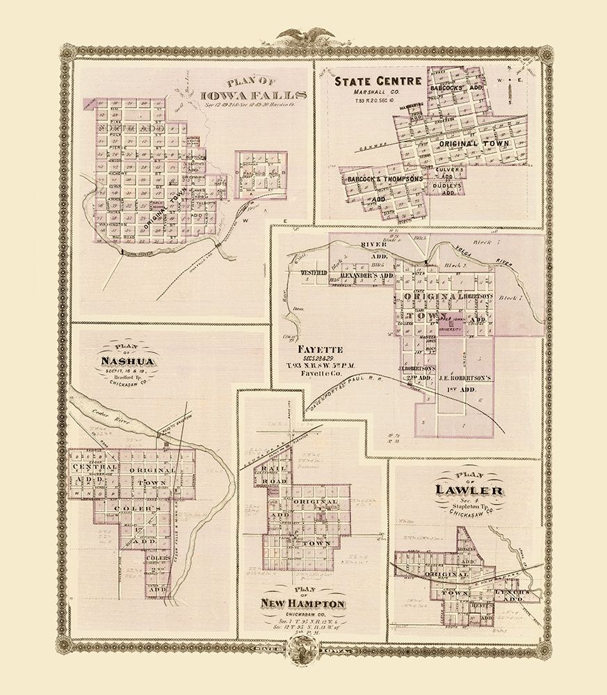 Iowa Falls, Nashua, Fayette, State Centre Iowa
