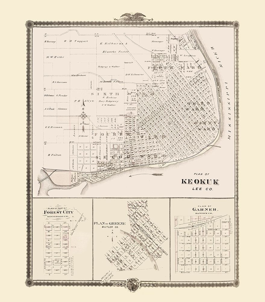 Keokuk, Forest City, Greene, Garner Iowa