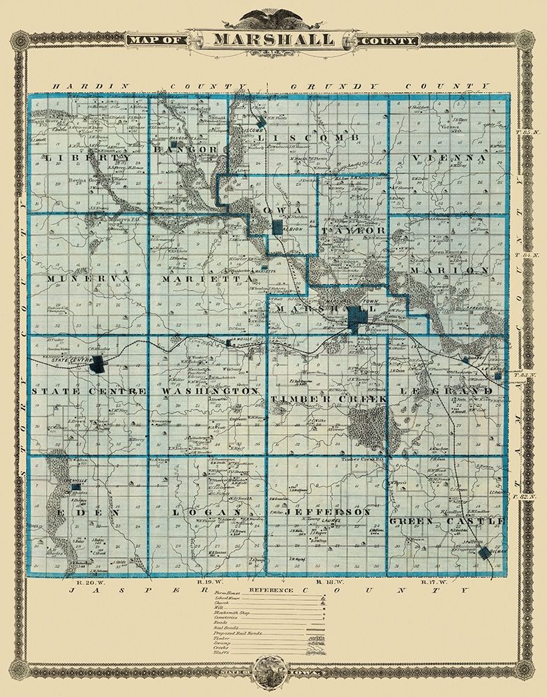 Marshall Iowa Landowner - Shober 1875