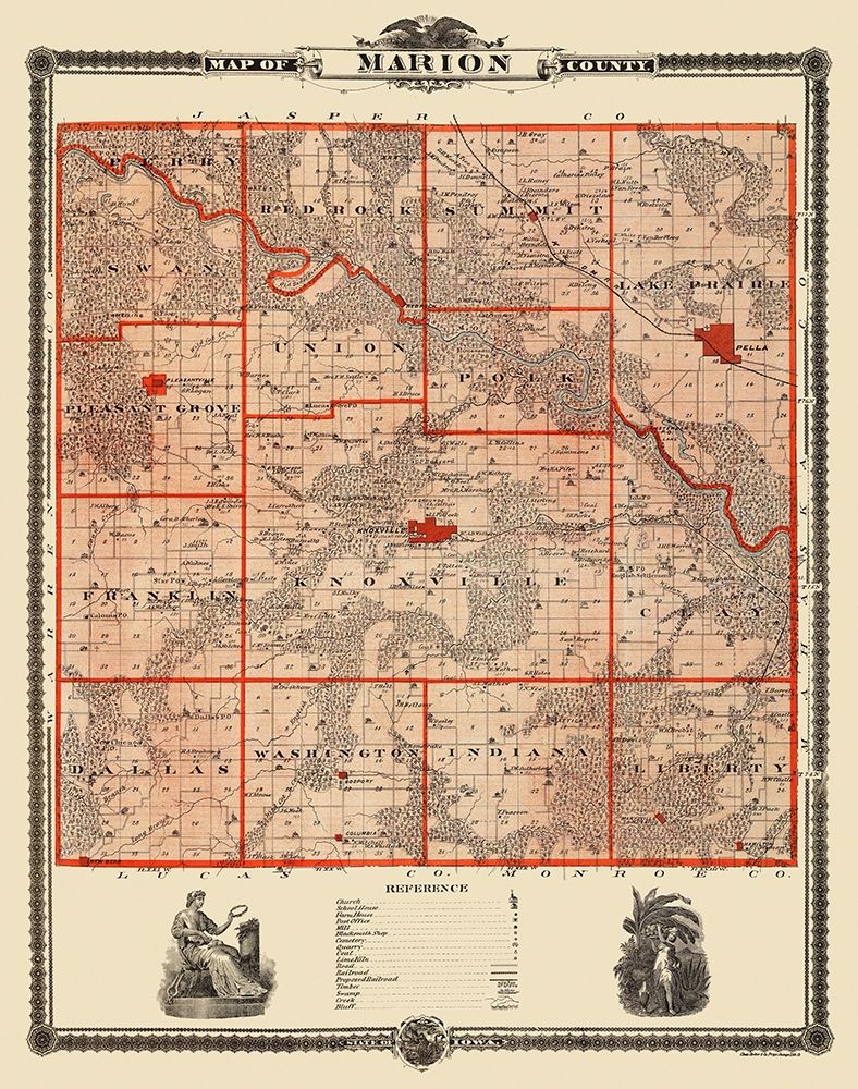 Marion Iowa Landowner - Shober 1875