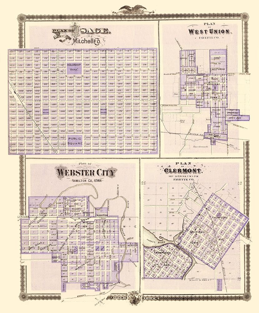 Osage, West Union, Webster City, Clermont Iowa