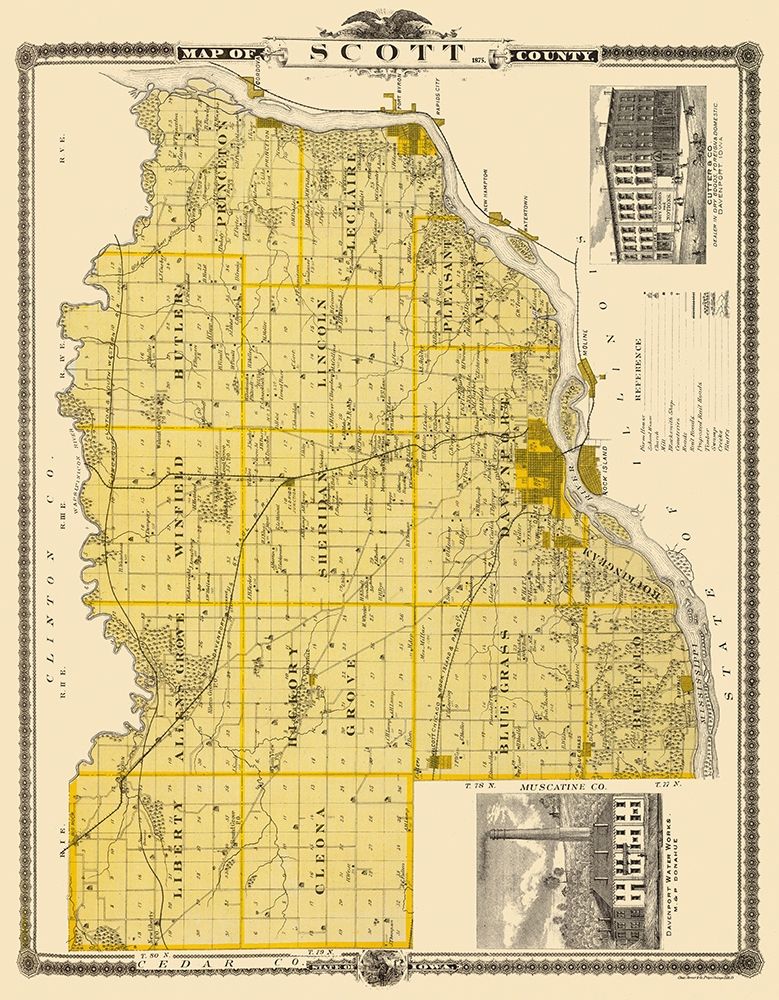 Scott Iowa Landowner - Shober 1875