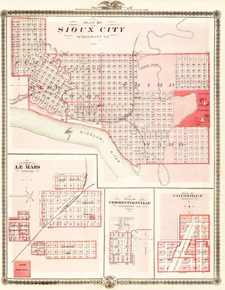Sioux City, Le Mars Iowa - Andreas 1875