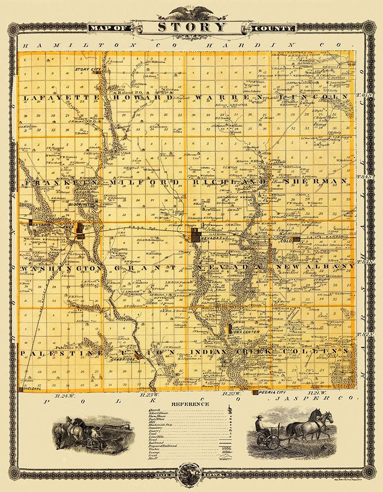 Story Iowa Landowner - Shober 1875