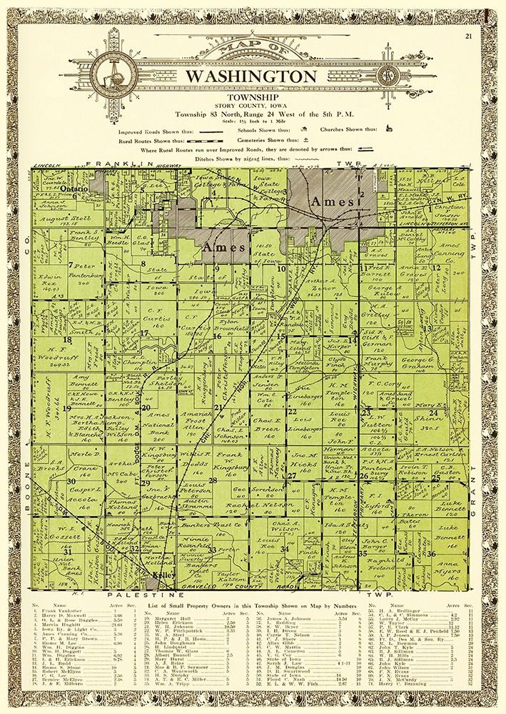 Washington Iowa Landowner - Kenyon 1926