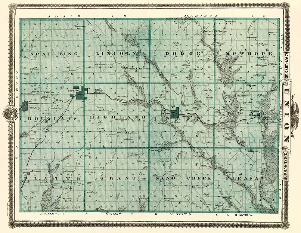 Union Iowa Landowner - Andreas 1874