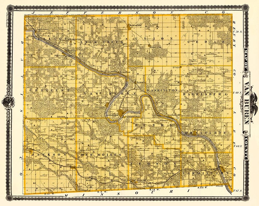 Van Buren Iowa Landowner - Andreas 1875