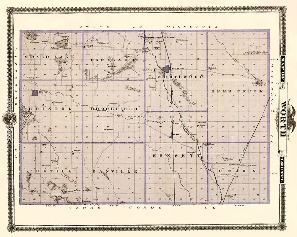 Worth Iowa Landowner - Andreas 1874