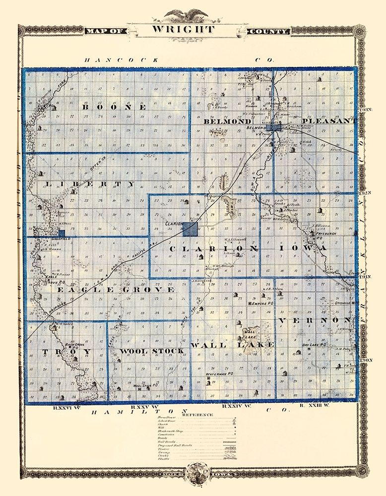 Wright Iowa Landowner - Andreas 1874