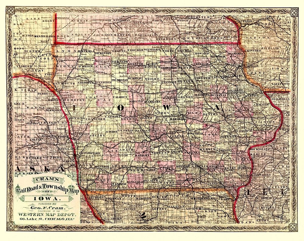 Iowa - Cram 1875