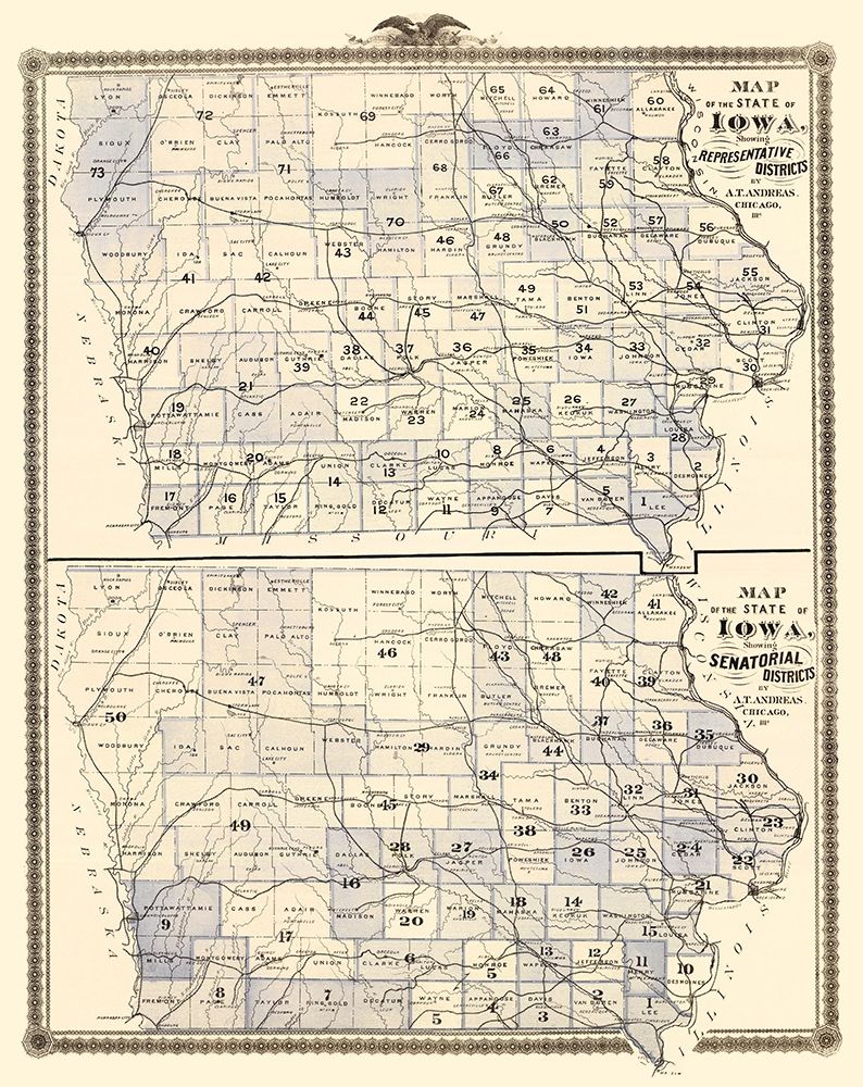 Iowa with Representative, Senatorial Districts