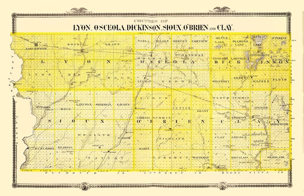Lyon Osceola Dickinson Sioux Obrien Clay Iowa