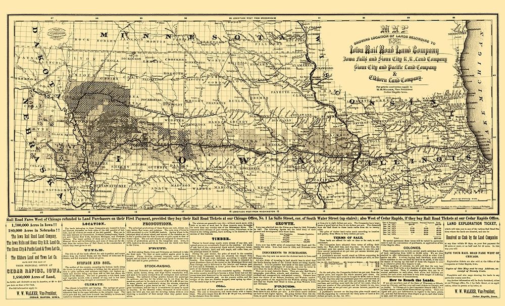 Iowa Railroad Land Company - Colton 1871