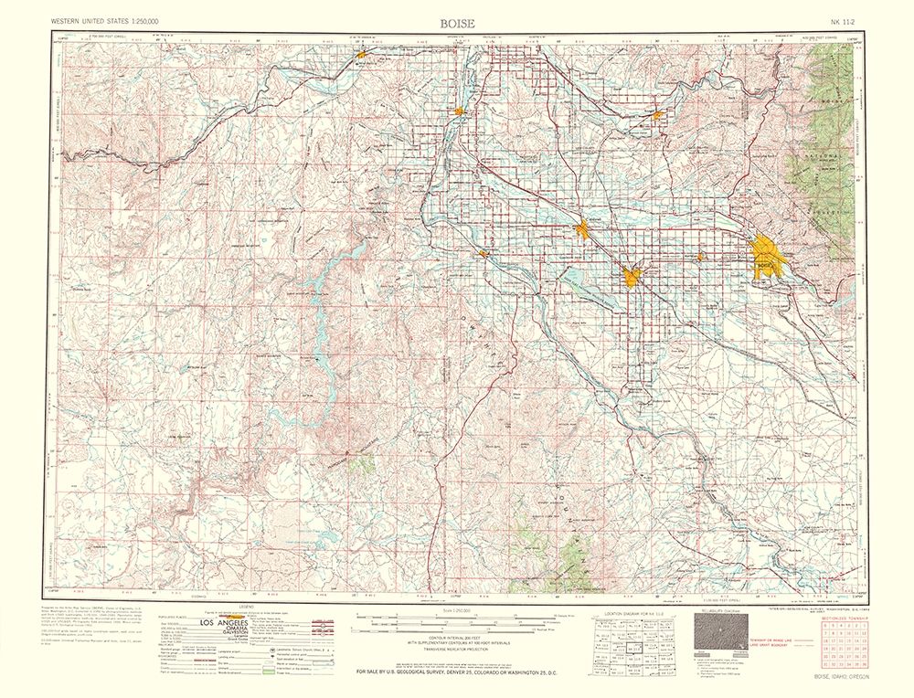 Boise Idaho Oregon Quad - USGS 1962