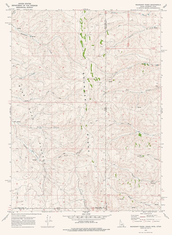 Boundary Ridge Idaho Quad - USGS 1970
