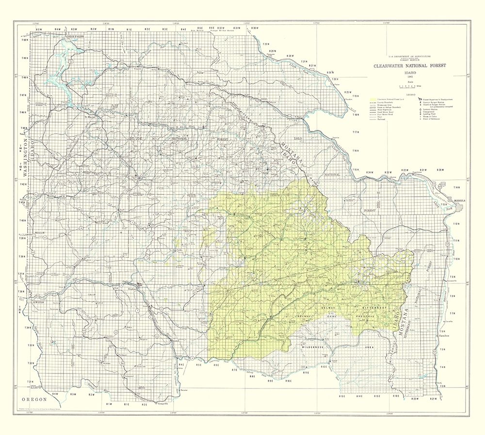 Clearwater National Forest Idaho - USDA 1961