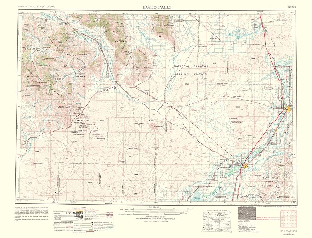 Idaho Falls Idaho Quad - USGS 1963
