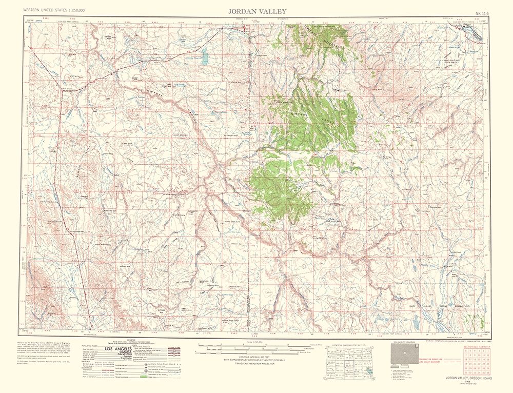 Jordan Valley Idaho Oregon Quad - USGS 1963