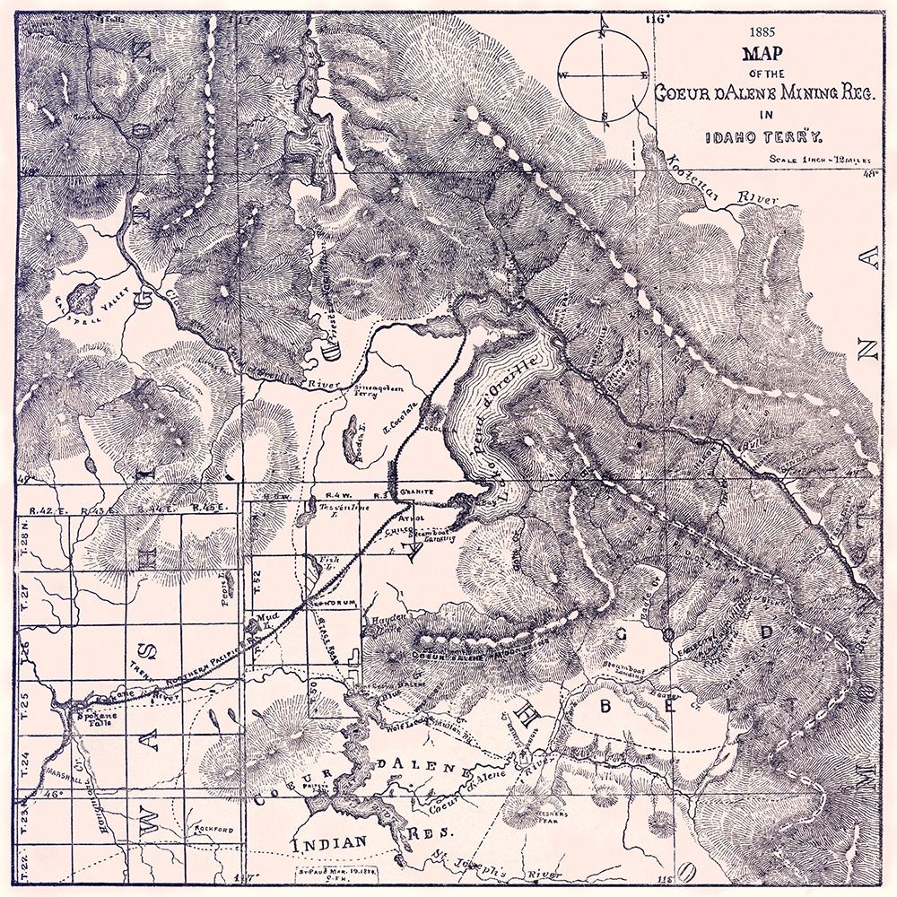 Coeur dAlene Mining Region Idaho Territory