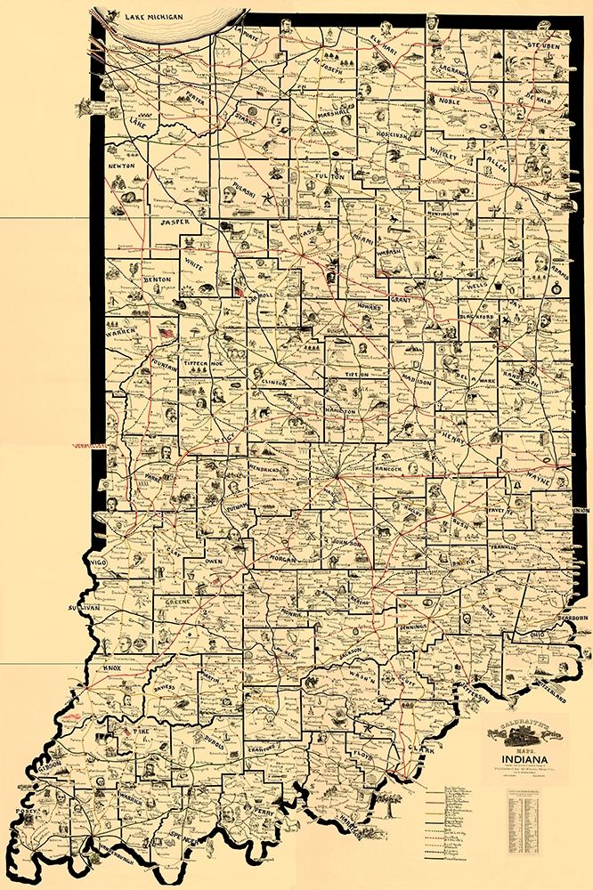 Indiana Railroad Routes - McEwen 1897